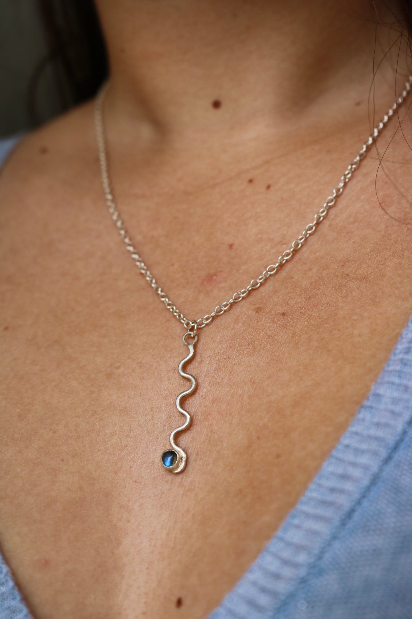 collier sirène labradorite vague ocean naeco bijoux argent 925 collier pendentif
