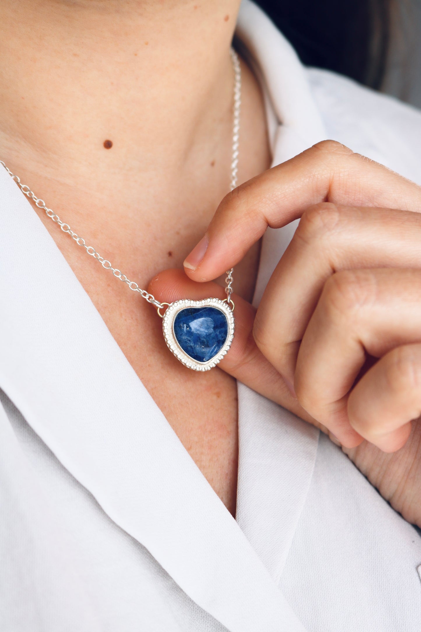 Collier Coeur Atlantis ☾ Sodalite & Argent