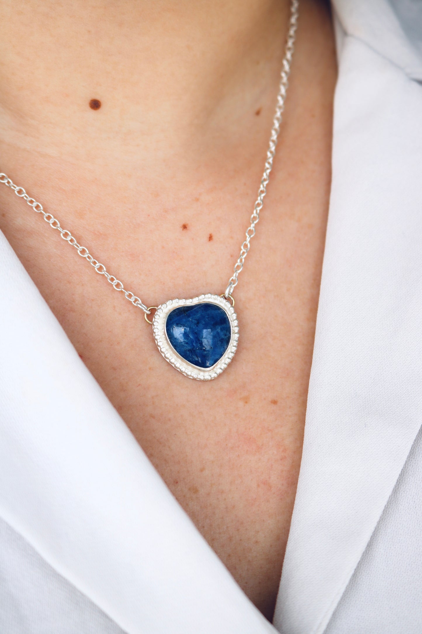 Collier Coeur Atlantis ☾ Sodalite & Argent