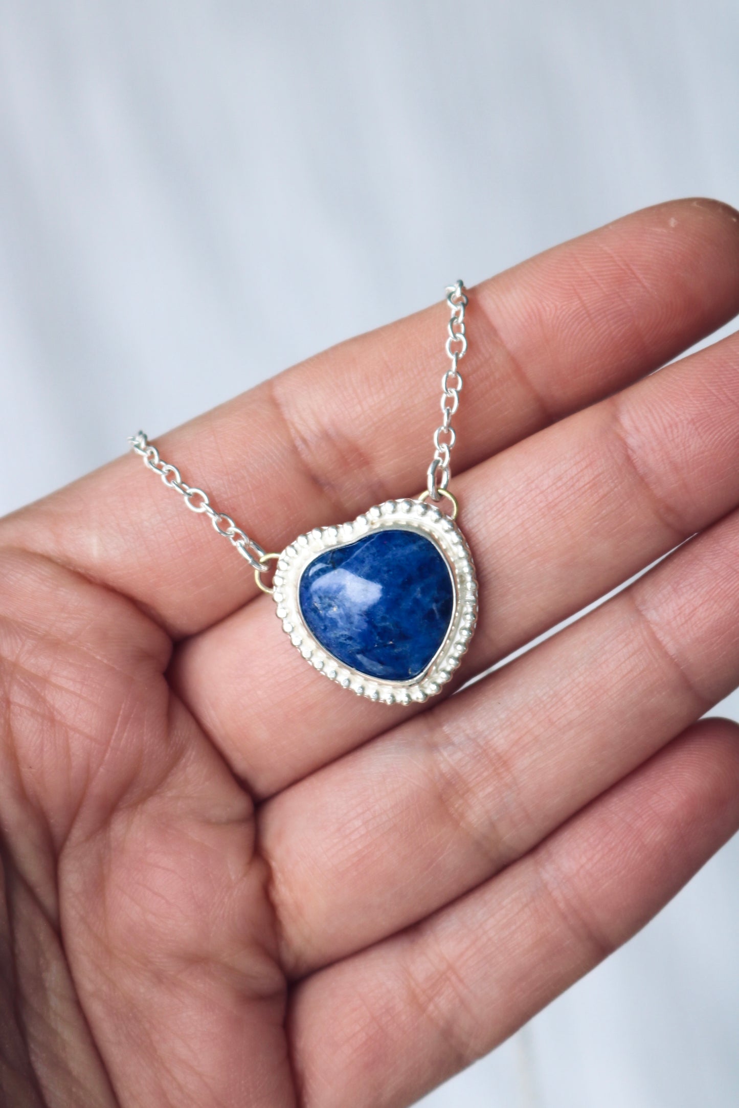 Collier Coeur Atlantis ☾ Sodalite & Argent