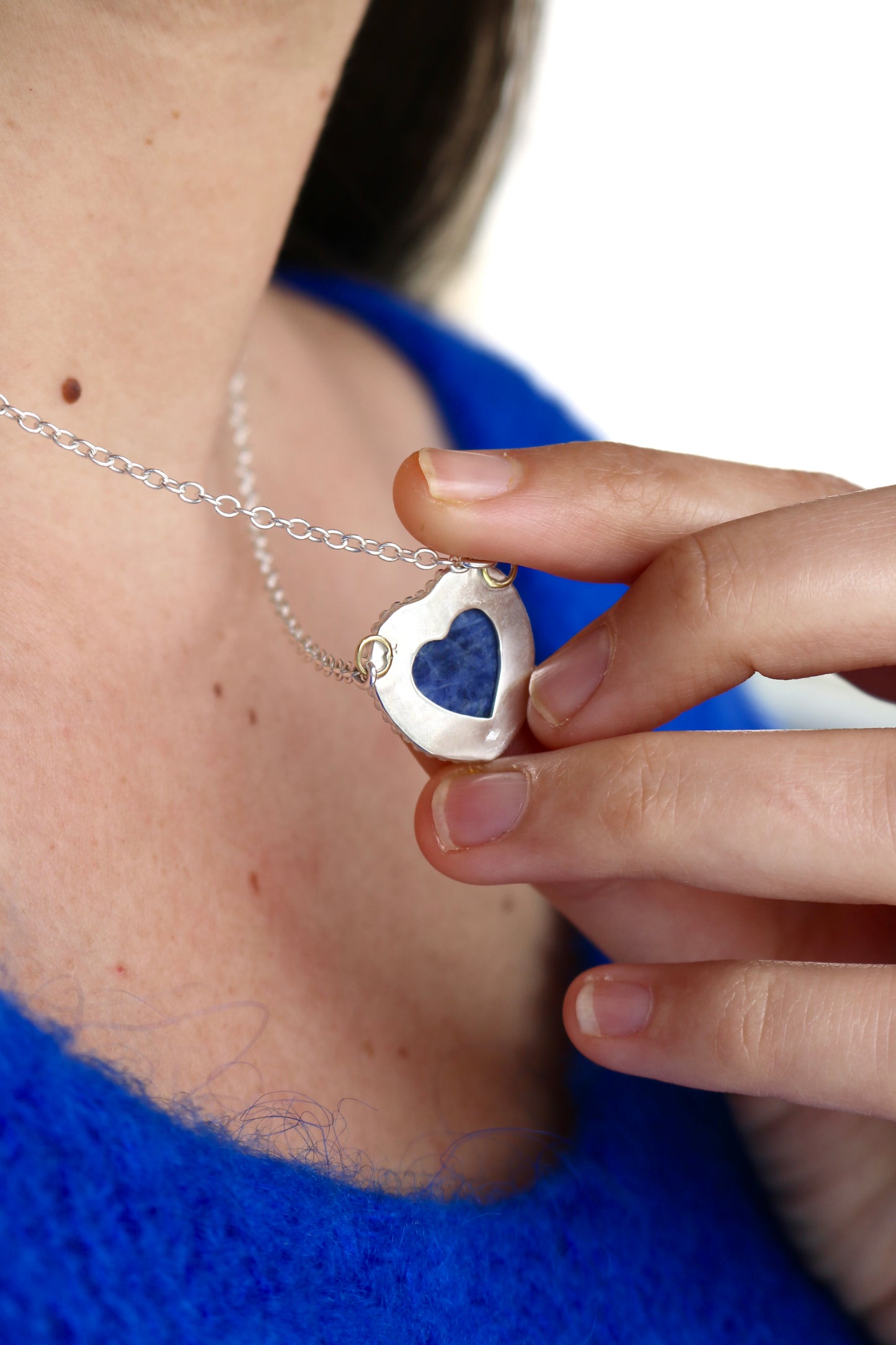 Collier Coeur Atlantis ☾ Sodalite & Argent