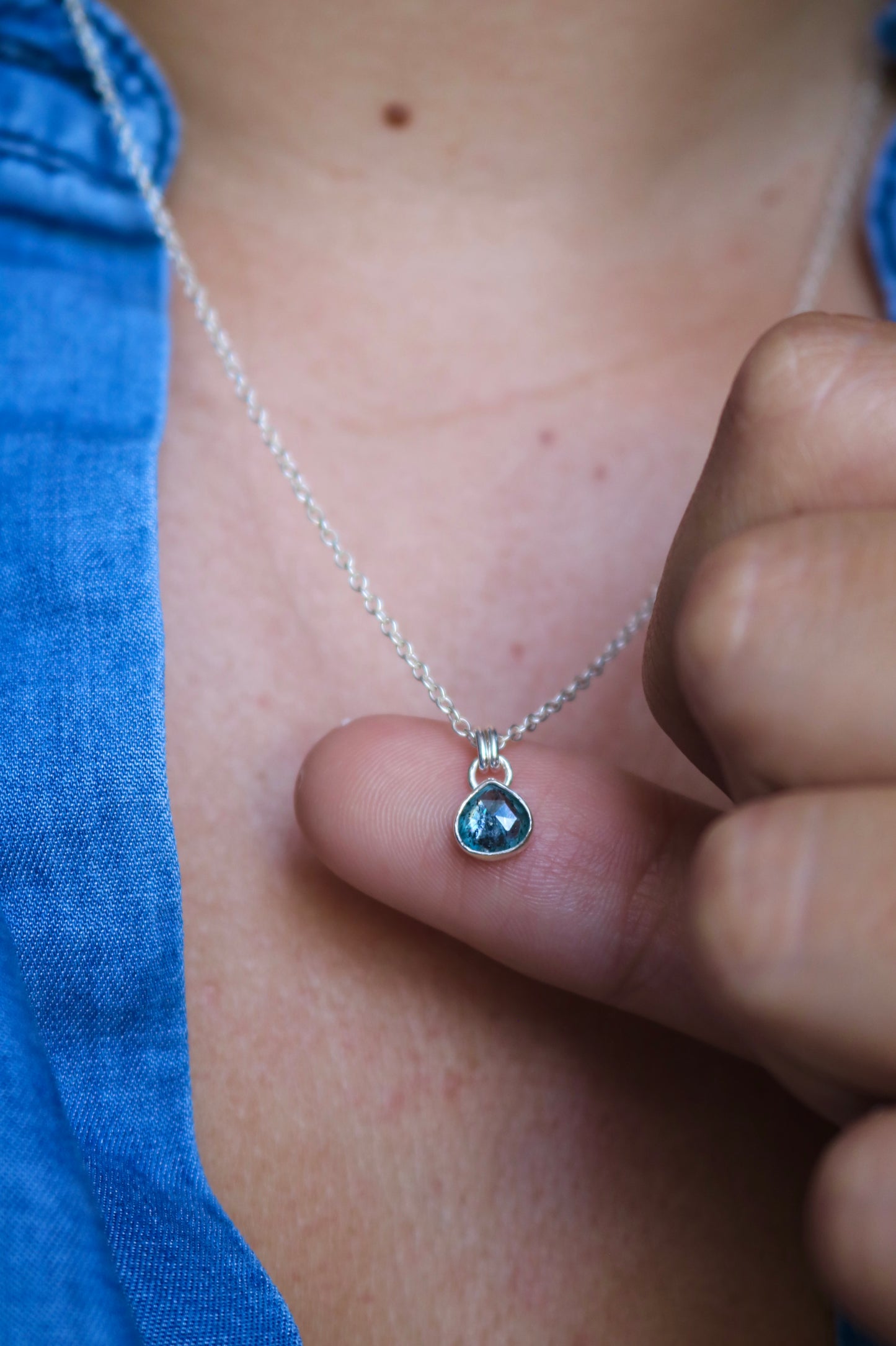 Collier goutte - Pierre Kyanite - Argent 925