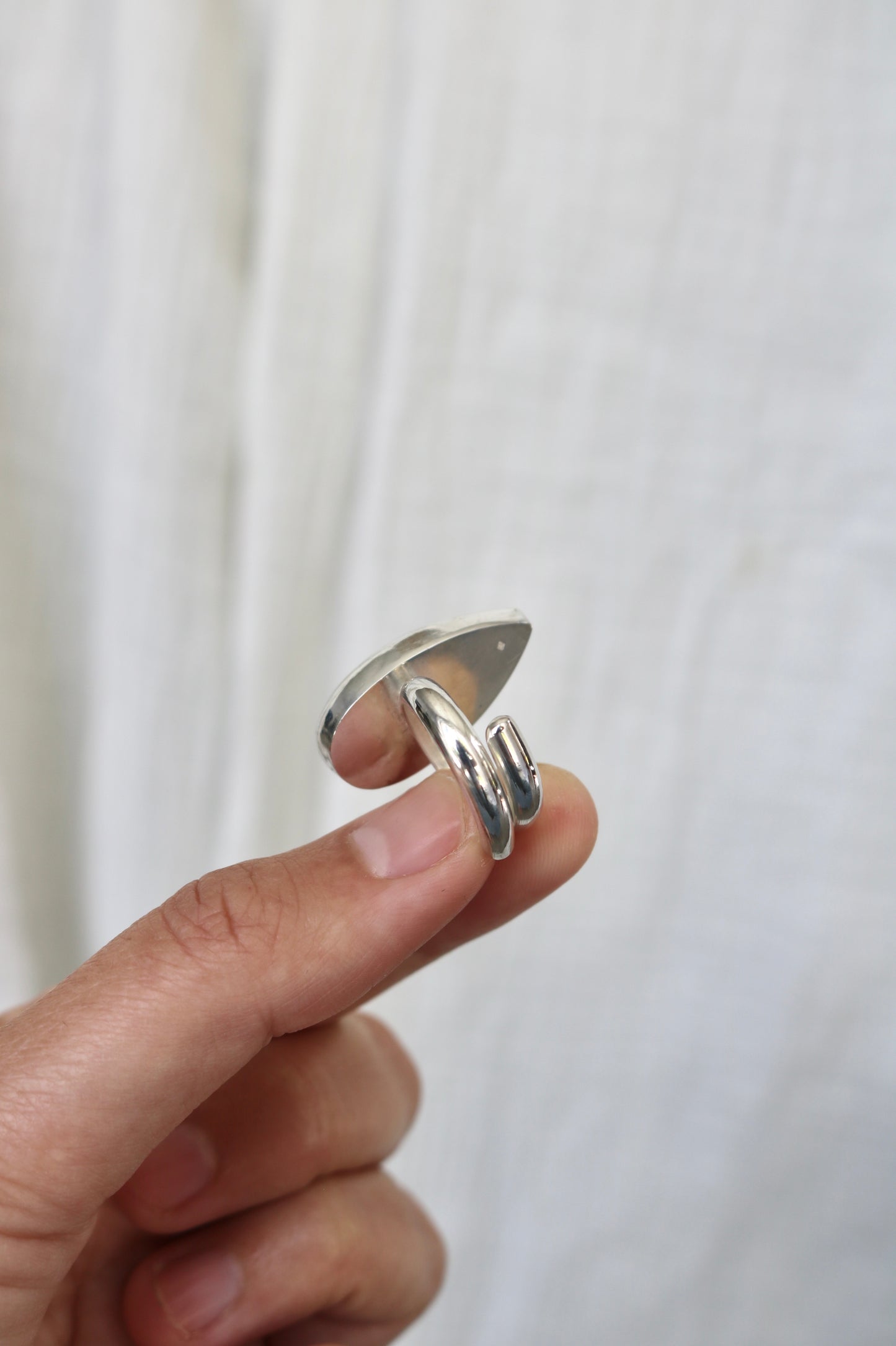 Bague Aurore boréale - Labradorite & argent - Taille ajustable