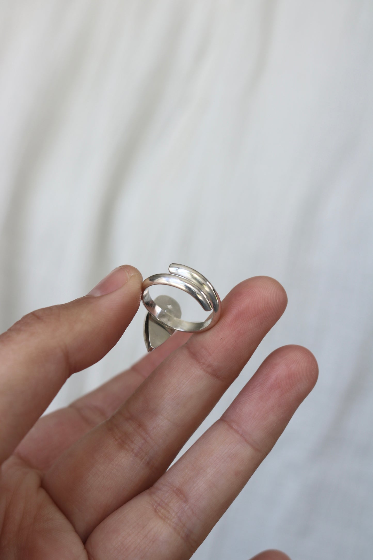 Bague pureté - Labradorite & argent - Taille ajustable