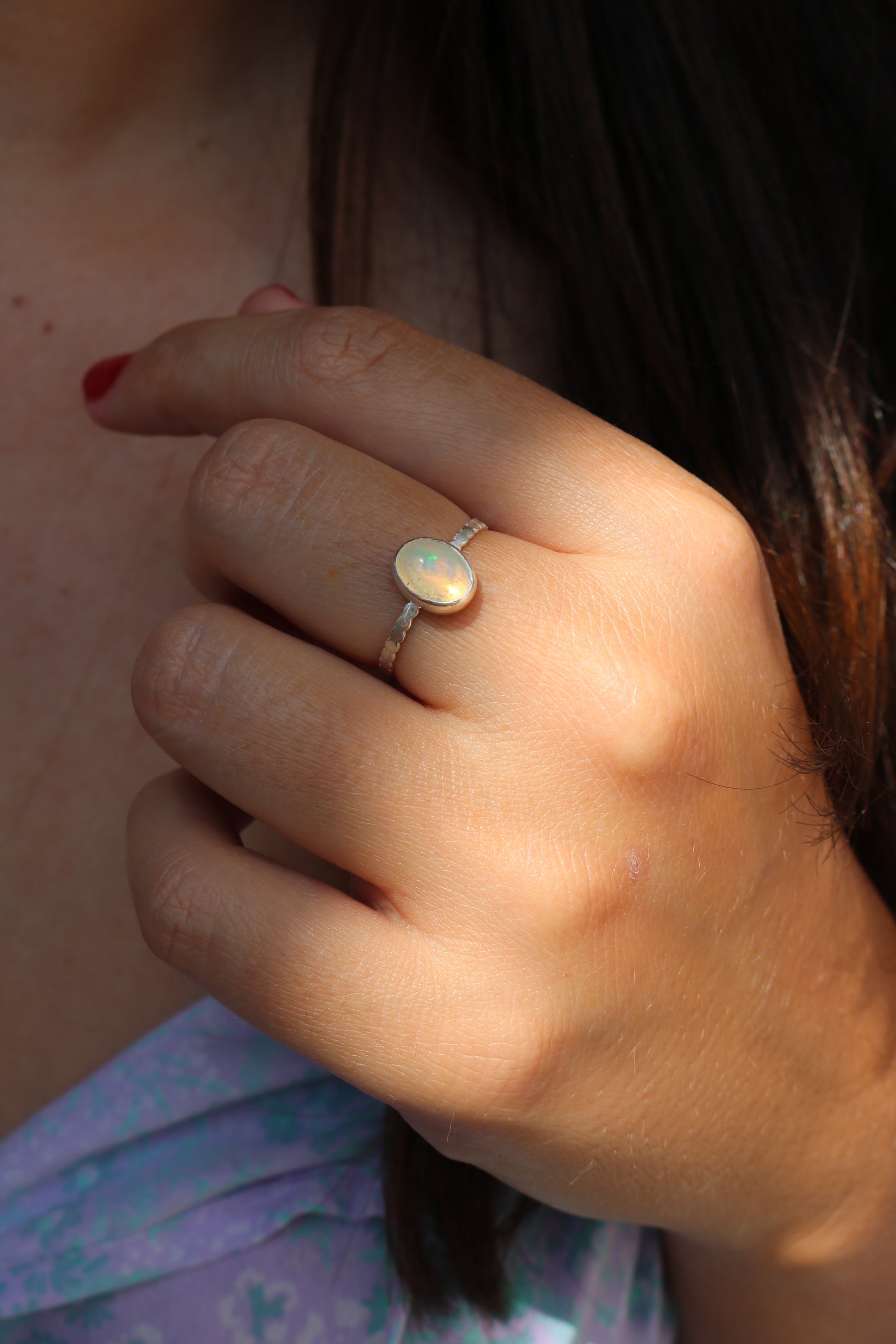 Bague Alicia Taille 57/58 Pierre Opale Welo Argent 925