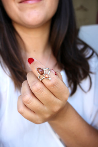 Bague valentine naeco bijoux pierre de soleil naturelle argent recyclé lithotherapie 3