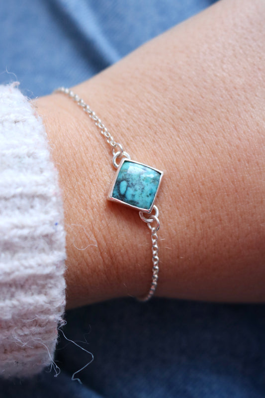 Bracelet simple -  Turquoise et argent 925