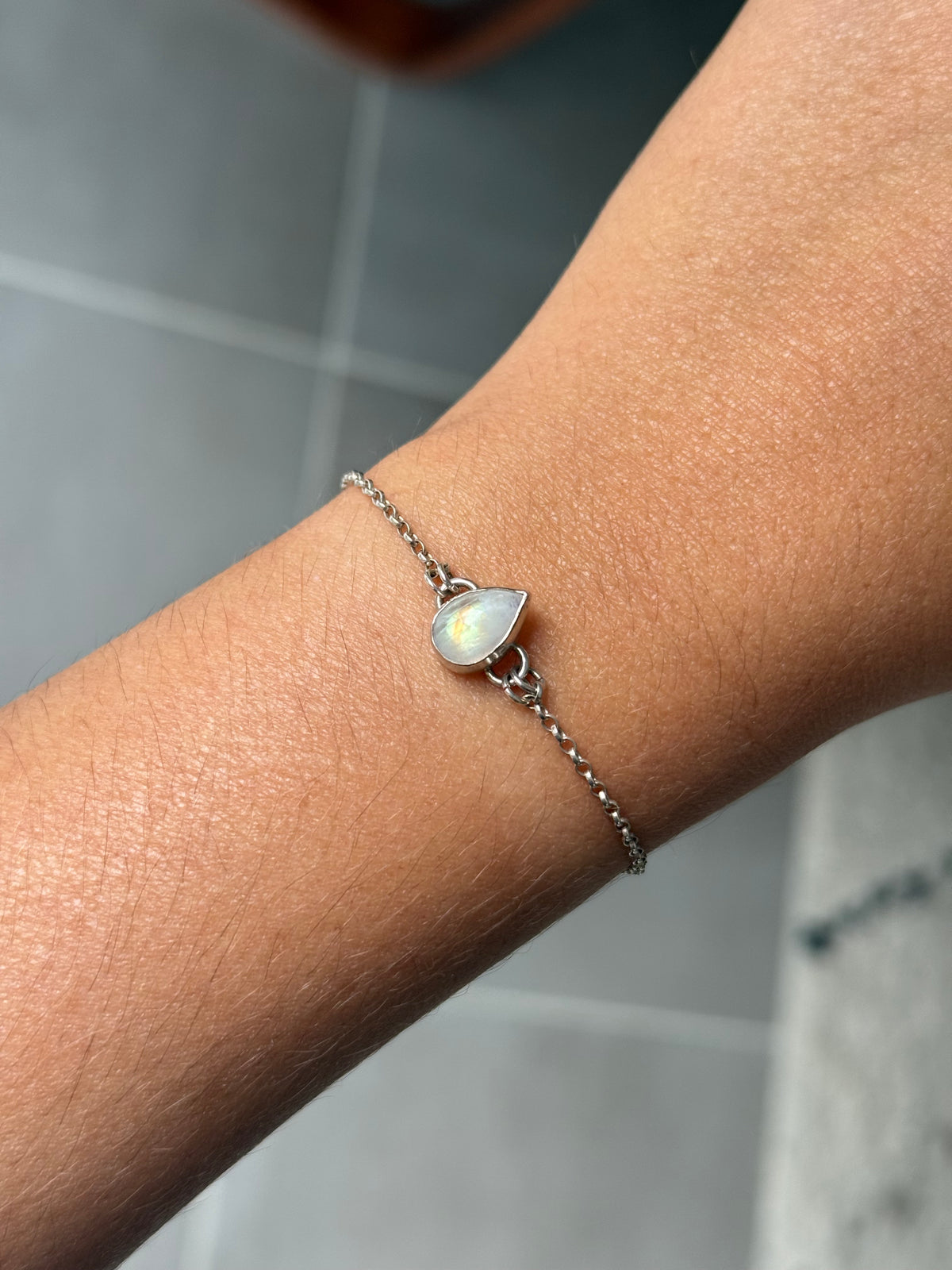 Bracelet Goutte d'océan - Pierre de lune & Argent 925