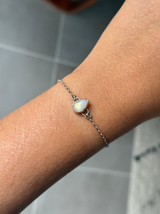 Bracelet Goutte d'océan - Pierre de lune & Argent 925