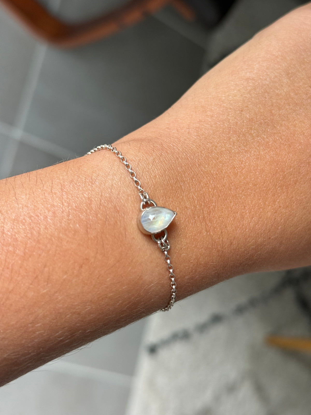 Bracelet Goutte d'océan - Pierre de lune & Argent 925