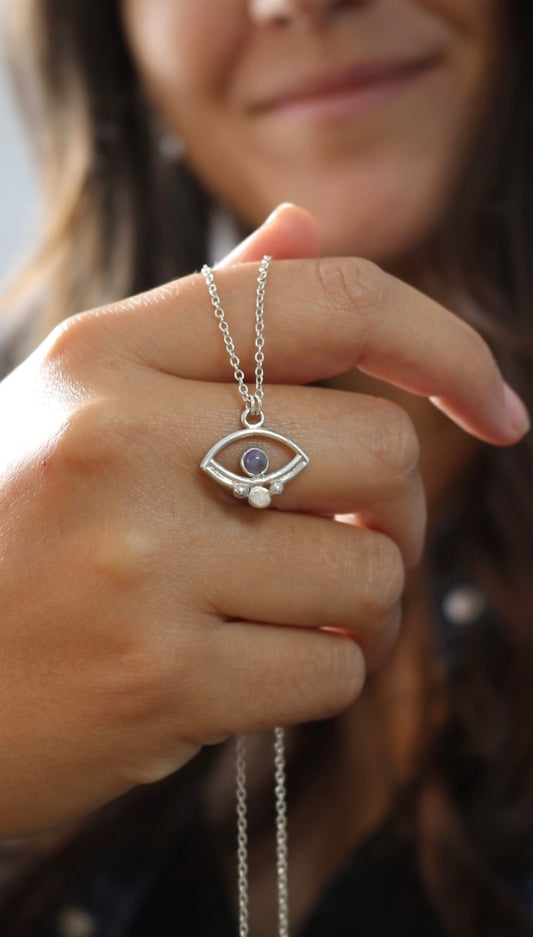 Collier Oeil de protection - Améthyste & Argent 925