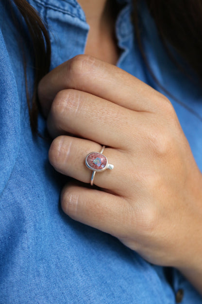 Bague Abyssale - Opale mexicaine & Argent 925