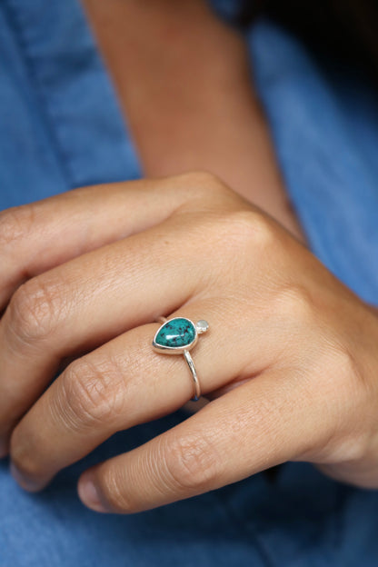 Bague Enchantement - Chrysocolle & Argent - Taille ajustable