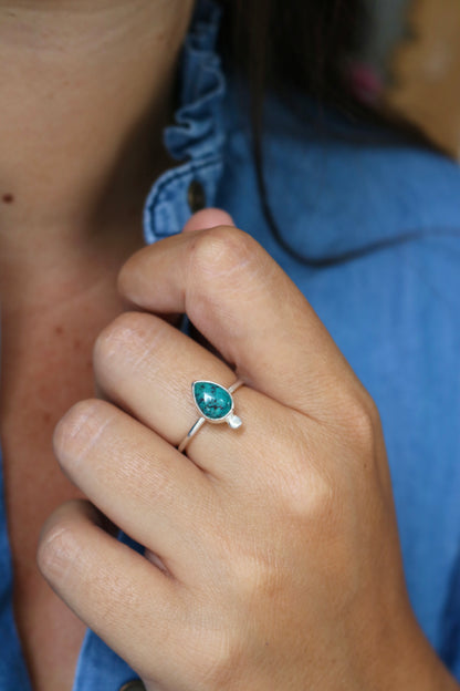 Bague Enchantement - Chrysocolle & Argent - Taille ajustable
