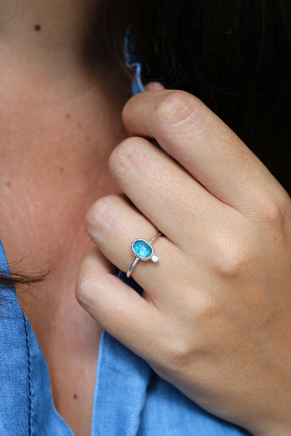 Bague Mareva - Kyanite & Argent 925 - Taille ajustable