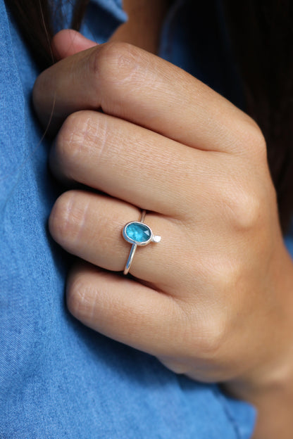 Bague Mareva - Kyanite & Argent 925 - Taille ajustable