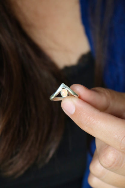 Bague the Queen - Opale Welo & Argent 925 - Taille 50/51