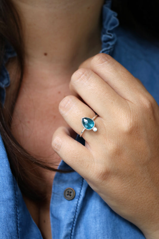 Bague Néréide - Kyanite & Argent - Taille ajustable