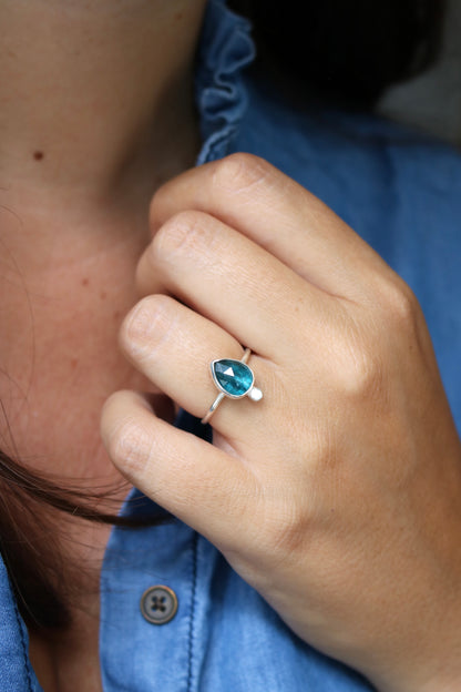 Bague Néréide - Kyanite & Argent - Taille ajustable
