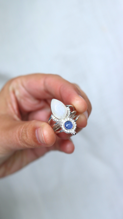 Bague Voix intérieure - Pierre de lune & tanzanite - Taille 56