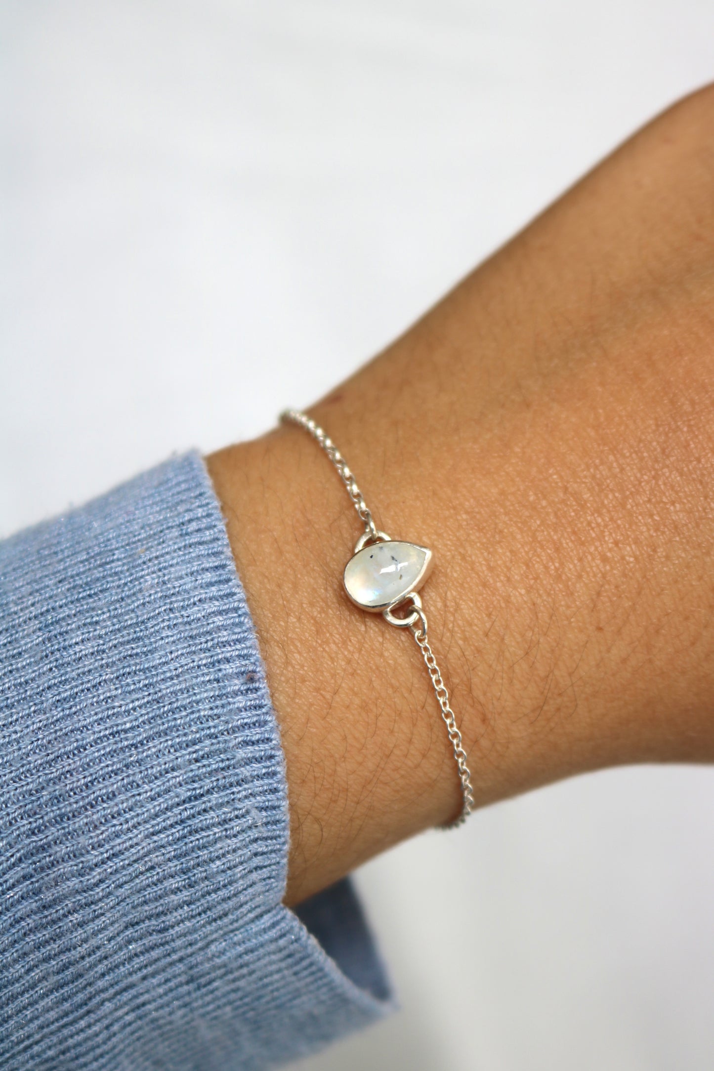 Bracelet Goutte d'océan - Pierre de lune & Argent 925