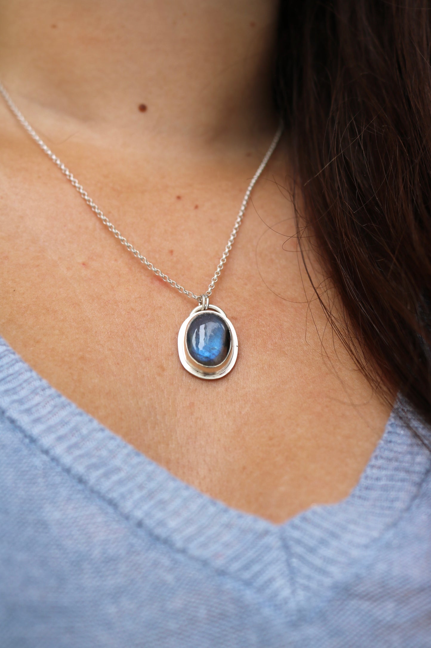 Collier - Talisman Bien-être - Labradorite & Argent 925