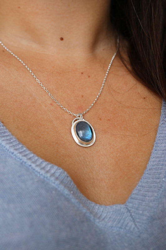 Collier - Talisman Bien-être - Labradorite & Argent 925
