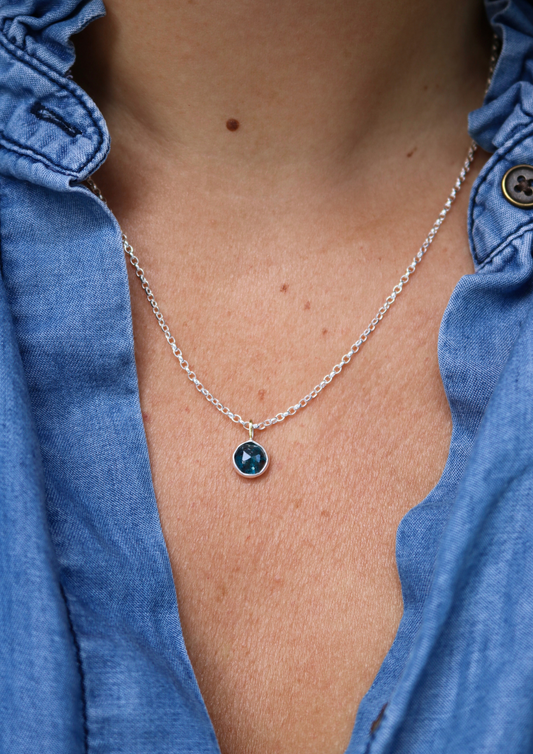 Collier Perle d'eau - Kyanite & Argent 925