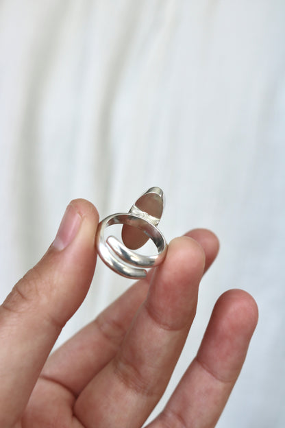 Bague expansion - Labradorite & argent - Taille ajustable